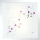 Globo 48072-2 mennyezeti lámpa Ballerina 2x60W | E27 - fehér, króm, szatén üveg, többszínű