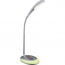 Globo 58265 LED asztali lámpa Minea 1x3W | 230 lm | 5000K | RGB - állítható magasságú, mozgatható kar, érintésszabályozó, színváltó, színrögzítés, ezüst
