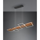Trio 622910532 LED mennyezetre szerelhető lámpa Harper 1x42W | 5700lm | 3000K - szabályozható, Switch Dimmer, állítható magasság, fekete, fa