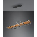 Trio 622910532 LED mennyezetre szerelhető lámpa Harper 1x42W | 5700lm | 3000K - szabályozható, Switch Dimmer, állítható magasság, fekete, fa