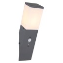 Globo 31730S kültéri fali lámpa mozgásérzékelővel Herri 1x15W | E27 LED | IP44 - antracit