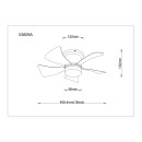 Globo HINES 03609A LED ventilátor világítással | 10W LED | 750lm