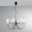 Luce Ambiente Design I-AXON-S8 mennyezeti függőlámpa AXON E27 | a kábelen | fekete | aranyszínű