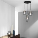 Luce Ambiente Design I-KIKO-S3 mennyezeti függőlámpa KIKO | 3×60W E27 | fekete | aranyszínű