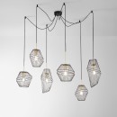 Luce Ambiente Design I-KIKO-S6 mennyezeti függőlámpa KIKO E27 | fekete | aranyszínű