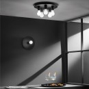 Luce Ambiente Design I-STRIKE-PL5-NER mennyezetre szerelhető lámpa STRIKE | 5×60W E27 | fekete