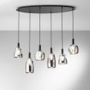 Luce Ambiente Design I-WEIZEN-S6 mennyezeti függőlámpa WEIZEN E14 | fekete | króm