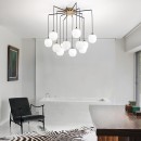 Ideal Lux 236957 mennyezeti függő csillár Rhapsody 12x28W | G9 - tejüveg és sárgaréz