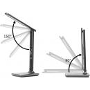 Immax 08965L LED asztali lámpa Kingfisher 36x8,5W | 400lm | 2700-5500K - szabályozható, világítási hőmérséklet beállítás, állítható kar, óra, hőmérő, ébresztőóra, fekete