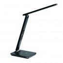Immax 08965L LED asztali lámpa Kingfisher 36x8,5W | 400lm | 2700-5500K - szabályozható, világítási hőmérséklet beállítás, állítható kar, óra, hőmérő, ébresztőóra, fekete