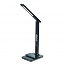 Immax 08965L LED asztali lámpa Kingfisher 36x8,5W | 400lm | 2700-5500K - szabályozható, világítási hőmérséklet beállítás, állítható kar, óra, hőmérő, ébresztőóra, fekete
