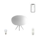 Immax Neo 07065L LED állólámpa Cocono 1x8,5W | 806lm | 2700K | RGB - szabályozható, ZigBee, távirányítás, fehér