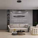Immax 07158-B80-60 LED mennyezeti függőlámpa Neo Fino 1x93W | 6975lm | 2700-6500K - szabályozható, távirányítás, intelligens, fekete