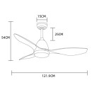 Immax 07141-B LED mennyezeti ventilátor Vento 1x18W | 1500lm | 3000-4000-6000K - fekete, barna