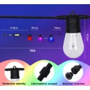 Immax 07900L LED kültéri fényfüzér Smart 1x15W | 1200lm | 2700/4000/6500K | IP65 | RGB - szabályozható, WiFi, Tuya, fekete