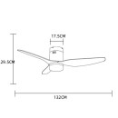 Immax 07142-B LED mennyezeti ventilátor Vento 1x18W | 1500lm | 3000-4000-6000K - fekete, barna