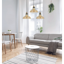 Italux MDM-2381/3 GD + SG mennyezeti függőlámpa Hubert 3x40W | E27 - fekete, aranyszínű, füstüveg