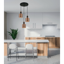 Italux PND-2439-3-COP mennyezeti függőlámpa Restenza 3x40W | E27 - réz