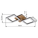 Globo 67280-18 LED mennyezetre szerelhető lámpa Kerry 1x18W | 1200lm | 3000K - opál, barna, fekete