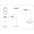Globo 58496W LED asztali lámpa KIRK | 12W integrált LED forrás | 650lm | 3000/4000/6000K | kapcsolóval