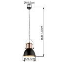 Globo 15282 mennyezeti függőlámpa Kutum 1x40W | E27
