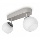 Philips 53322/17/16 LED mennyezeti spotlámpa Balla 2x4W | 660lm | 2700K - ezüst, fehér