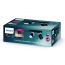 Philips 50672/30/P0 LED mennyezetre szerelhető spotlámpa Byrl 2x4,3W | 860lm | 2200-2700K - SceneSwitch, EyeComfort, fekete