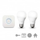 Philips Hue 8718696449554 intelligens készlet - 2 db LED izzó + Bridge 1x9,5 W | E27 | 2700K - White