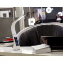 Immax 08949L LED asztali lámpa kijelzővel Leather 1x7W | 5000-6000K - szabályozható, bőr utánzat