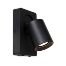 Lucide 09929/06/30 fali spotlámpa Nigel 1x5W | LED GU10 | 320lm | 3000K - az izzó a csomag tartalma, fekete, állítható, kapcsoló a lámpatesten
