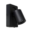 Lucide 09929/06/30 fali spotlámpa Nigel 1x5W | LED GU10 | 320lm | 3000K - az izzó a csomag tartalma, fekete, állítható, kapcsoló a lámpatesten