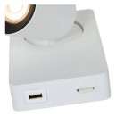 Lucide 09929/06/31 fali spotlámpa Nigel 1x5W | LED GU10 | 320lm | 3000K - az izzó a csomag tartalma, fehér, állítható, kapcsoló a lámpatesten
