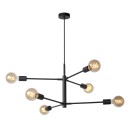 Lucide 21424/06/30 mennyezeti függőlámpa Lester 6x40W | E27 - fekete, szabályozható