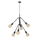 Lucide 21424/06/30 mennyezeti függőlámpa Lester 6x40W | E27 - fekete, szabályozható
