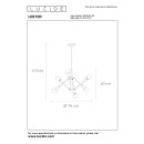 Lucide 21424/06/30 mennyezeti függőlámpa Lester 6x40W | E27 - fekete, szabályozható