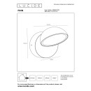 Lucide L228651230 LED kültéri fali lámpa FINN | 12W integrált LED forrás | 1200lm | 3000K