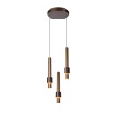 Lucide 24402/15/96 MARGARY mennyezeti függőlámpa LED 3x4W | 1300lm | 2700K - sárgaréz