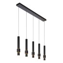 Lucide 24402/30/30 MARGARY mennyezeti függőlámpa LED 5x4,2W | 2300lm | 2700K - fekete