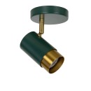 Lucide 35913/01/33 FLORIS mennyezeti spotlámpa D100mm | 1xGU10 - zöld, sárgaréz