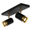 Lucide 35913/02/30 FLORIS mennyezeti spotlámpa D100mm | 2xGU10 - fekete, sárgaréz