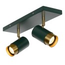 Lucide 35913/02/33 FLORIS mennyezeti spotlámpa D100mm | 2xGU10 - zöld, sárgaréz