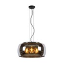 Lucide 45401/50/65 OLIVIA mennyezeti függőlámpa D400mm | 3xE27 - fekete, füstüveg