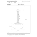 Lucide 45401/50/65 OLIVIA mennyezeti függőlámpa D400mm | 3xE27 - fekete, füstüveg