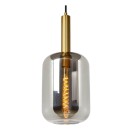 Lucide 45494/01/65 mennyezeti függőlámpa Joanet 1x40W | E27 - füstszürke, üveg