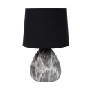 Lucide 47508/81/30 asztali kislámpa Marmo 1x40W | E14 - fekete, kerámia, kábelkapcsoló