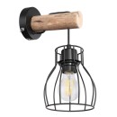 Globo 15326NW fali lámpa Mina 1x40W | E27 - fekete, fa