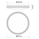Globo 41749-22 LED mennyezeti lámpa Ovi 1x22W | 1600lm | 2700-4200-6500K - csillogó hatás, szabályozható, fehér, opál