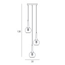 Italux PND-42361-3A-BRO-AMB mennyezeti függőlámpa Favera | 3x40W E27