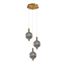 Italux PND-83631-3-BRO-SG LED mennyezeti függőlámpa Lenti | 18W integrált LED forrás | 3000K | a kábelen | aranyszínű | fekete