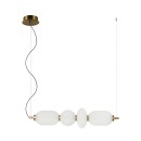 Italux 5906630854189 LED mennyezeti függőlámpa Nico | 18W integrált LED forrás | 3000K | a kábelen | aranyszínű | fekete | fehér